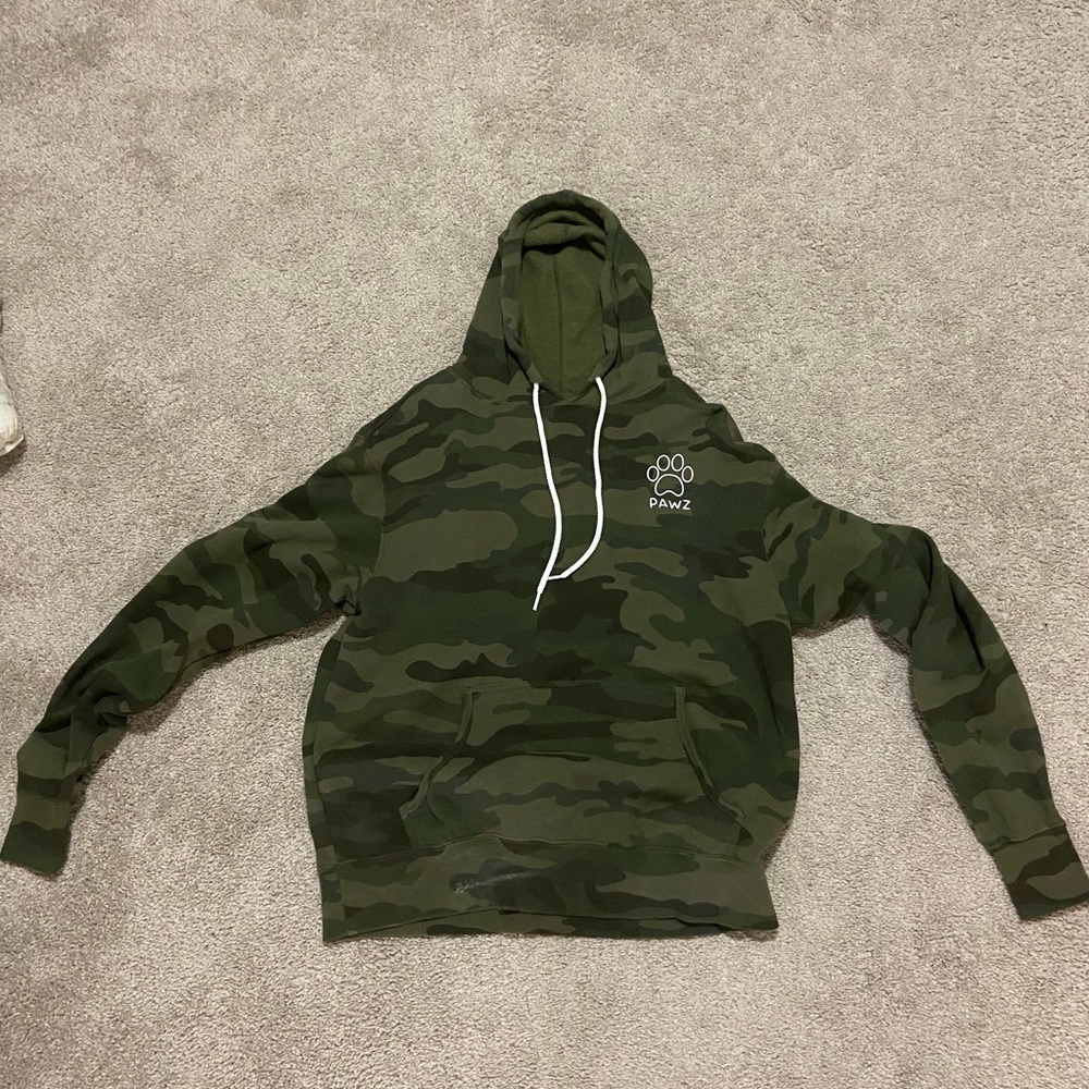 PAWZ Green Camo Hoodie with Logo